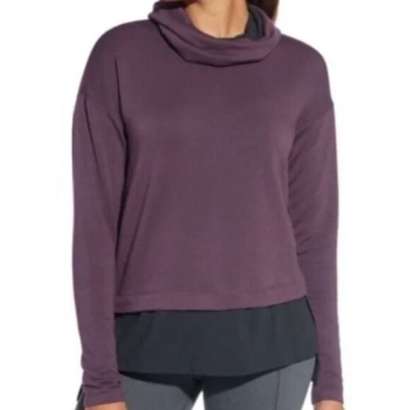 CALIA by Carrie Underwood Tops - Calia by Carrie Underwood Purple & Black Cowl Neck Hoodie Sz S